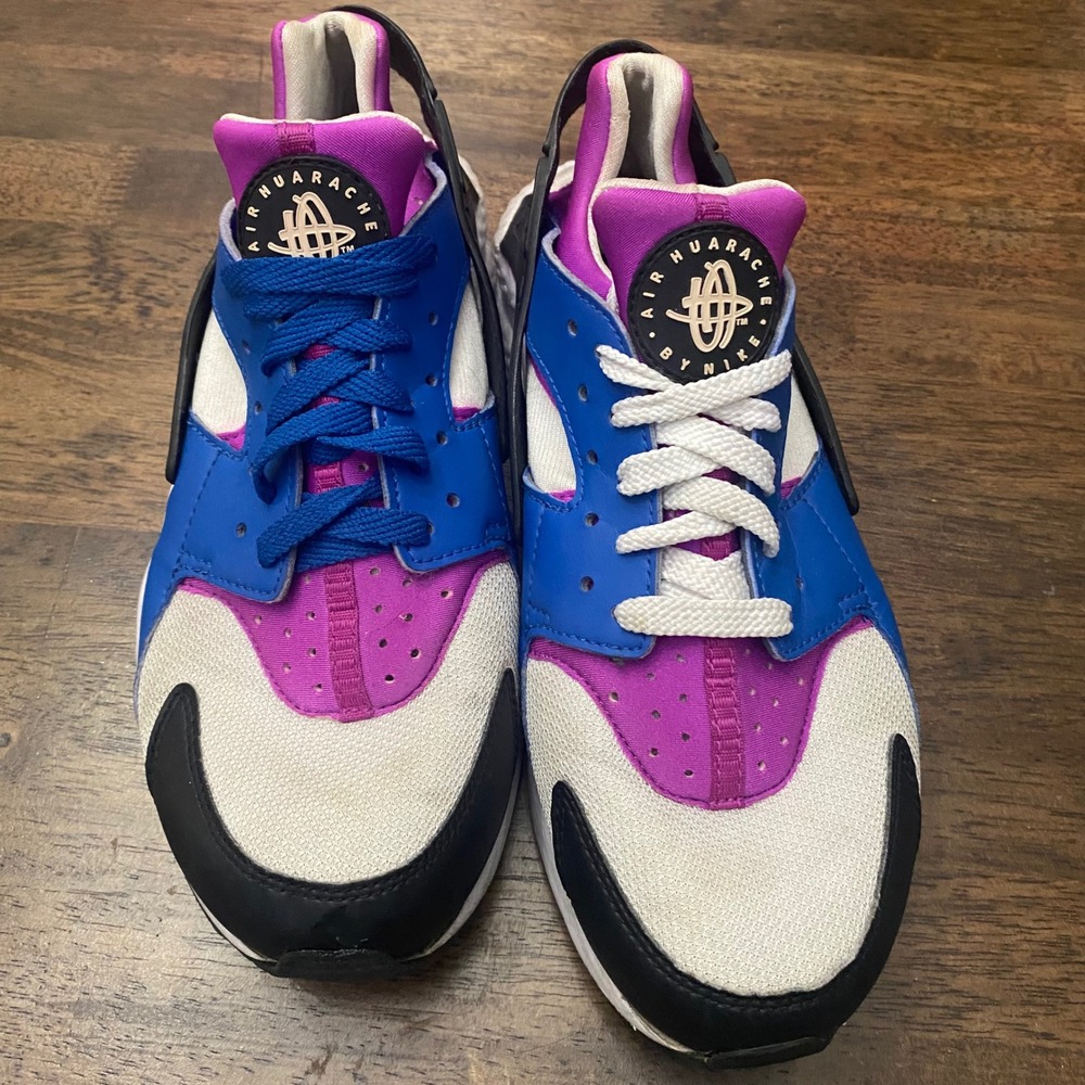 Nike Air Huarache Womens Sneakers Blue Purple White Black Running Shoes